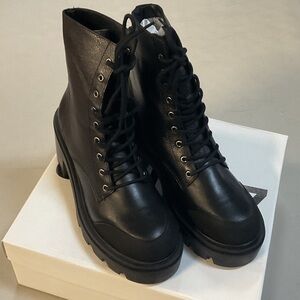 SCHUTZ Black Lace-Up Boots